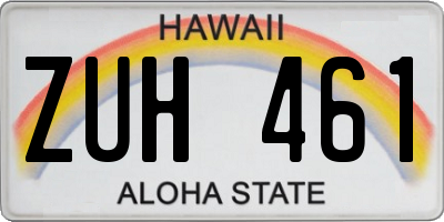 HI license plate ZUH461