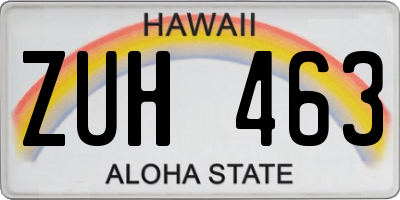 HI license plate ZUH463