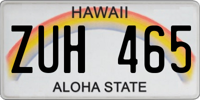 HI license plate ZUH465