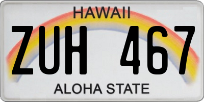 HI license plate ZUH467