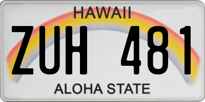 HI license plate ZUH481