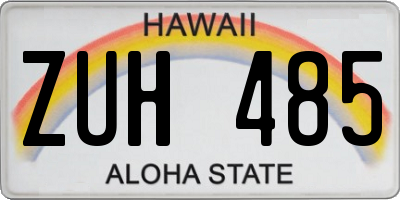 HI license plate ZUH485