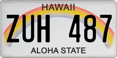 HI license plate ZUH487