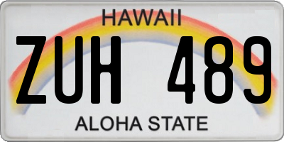 HI license plate ZUH489
