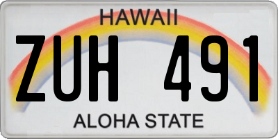 HI license plate ZUH491