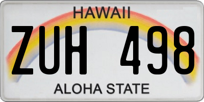 HI license plate ZUH498
