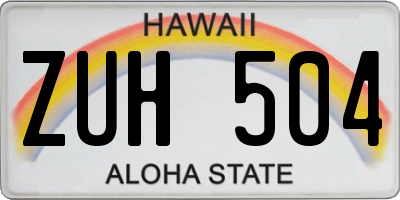 HI license plate ZUH504