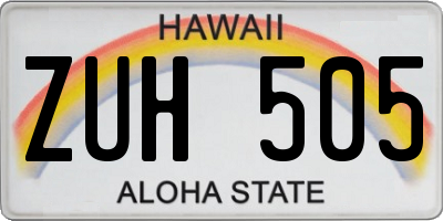 HI license plate ZUH505