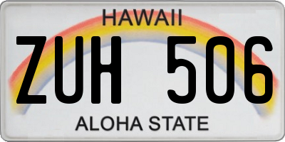 HI license plate ZUH506