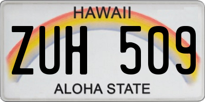 HI license plate ZUH509