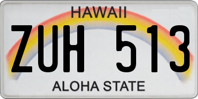 HI license plate ZUH513