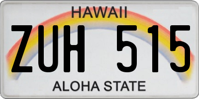 HI license plate ZUH515