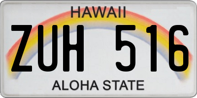 HI license plate ZUH516