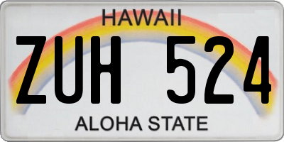HI license plate ZUH524