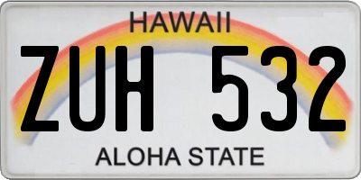 HI license plate ZUH532