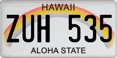 HI license plate ZUH535