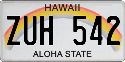HI license plate ZUH542