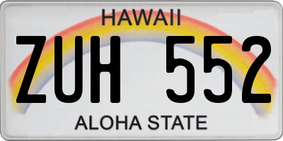 HI license plate ZUH552