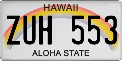 HI license plate ZUH553