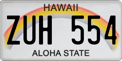 HI license plate ZUH554