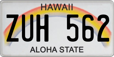 HI license plate ZUH562