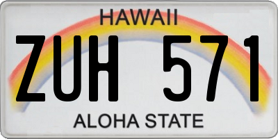 HI license plate ZUH571