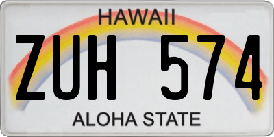 HI license plate ZUH574