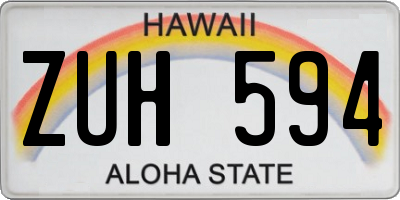 HI license plate ZUH594