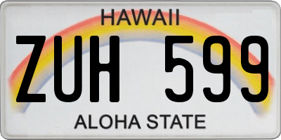 HI license plate ZUH599