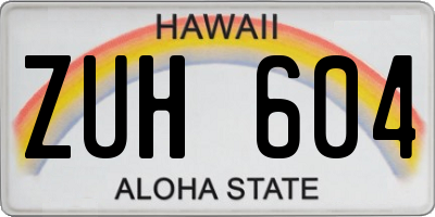HI license plate ZUH604