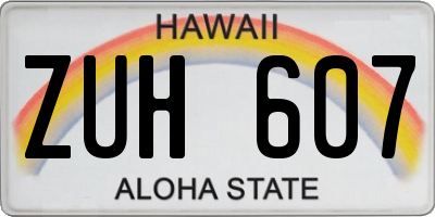 HI license plate ZUH607