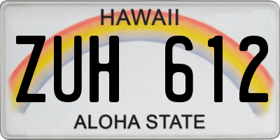 HI license plate ZUH612