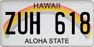 HI license plate ZUH618