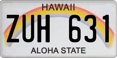 HI license plate ZUH631
