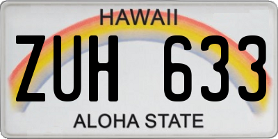HI license plate ZUH633