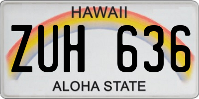 HI license plate ZUH636