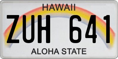 HI license plate ZUH641