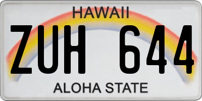 HI license plate ZUH644