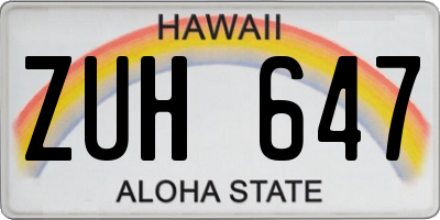 HI license plate ZUH647