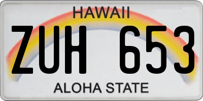 HI license plate ZUH653