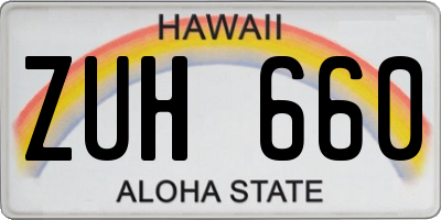 HI license plate ZUH660