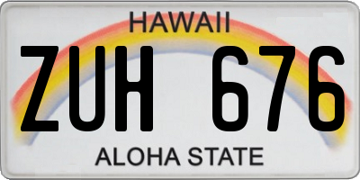 HI license plate ZUH676