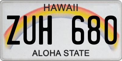 HI license plate ZUH680