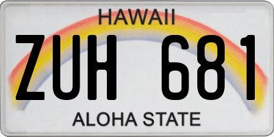 HI license plate ZUH681