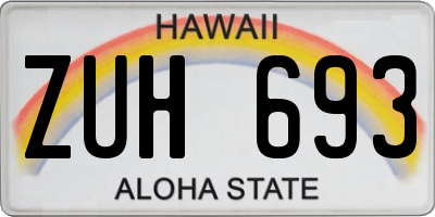 HI license plate ZUH693