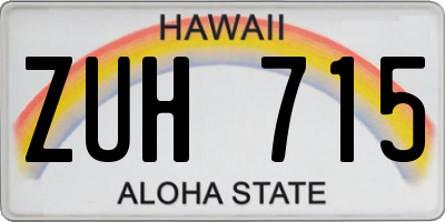 HI license plate ZUH715