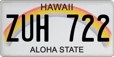 HI license plate ZUH722