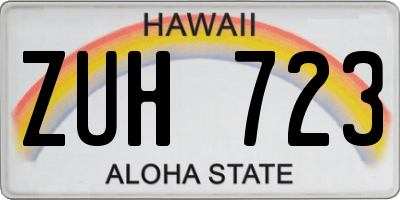 HI license plate ZUH723