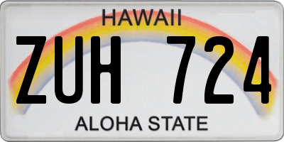 HI license plate ZUH724