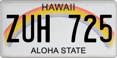 HI license plate ZUH725